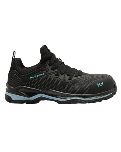 Black Blue Coloured Hard Yakka Womens Icon Safety Trainers on White Background
