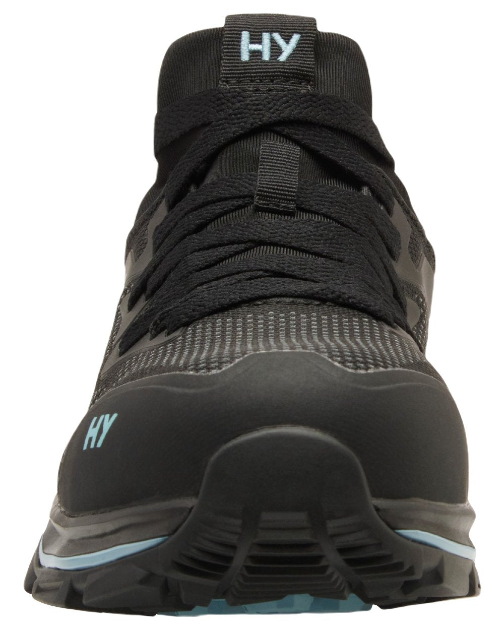 Black Blue Coloured Hard Yakka Womens Icon Safety Trainers on White Background
