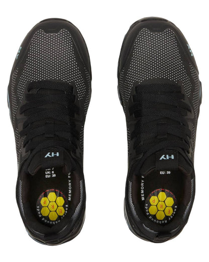 Black Blue Coloured Hard Yakka Womens Icon Safety Trainers on White Background
