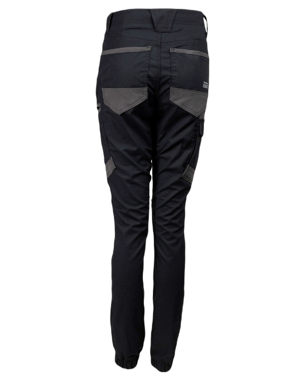 Black Coloured Hard Yakka Womens Raptor Cuffed Trousers on White Background
