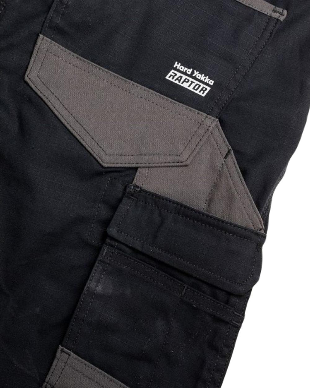 Black Coloured Hard Yakka Womens Raptor Cuffed Trousers on White Background
