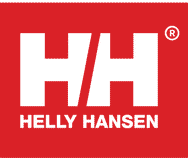 Helly Hansen Workwear and Work Boots. White HH on red background.