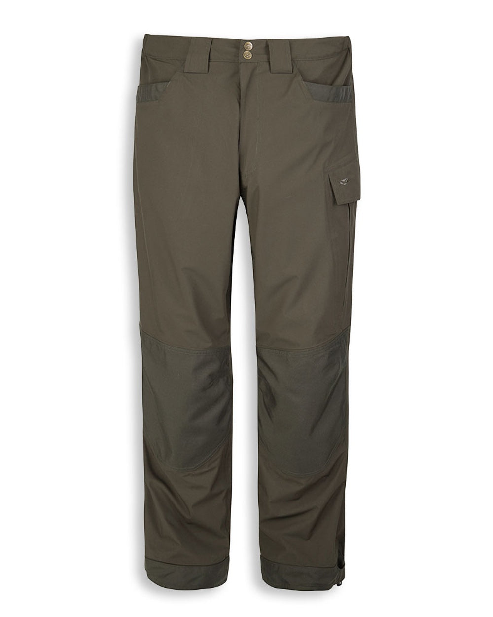 Green coloured Hoggs of Fife Culloden Waterproof Trousers on white background