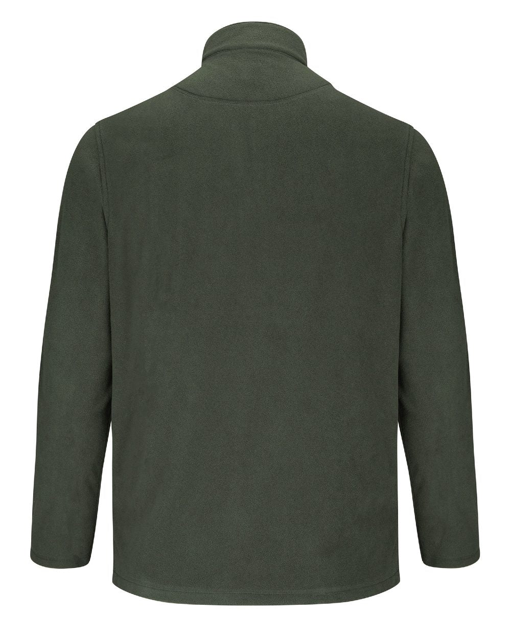 Dark Green coloured Hoggs of Fife Islander 1/4 Zip Micro Fleece Shirt on white background 
