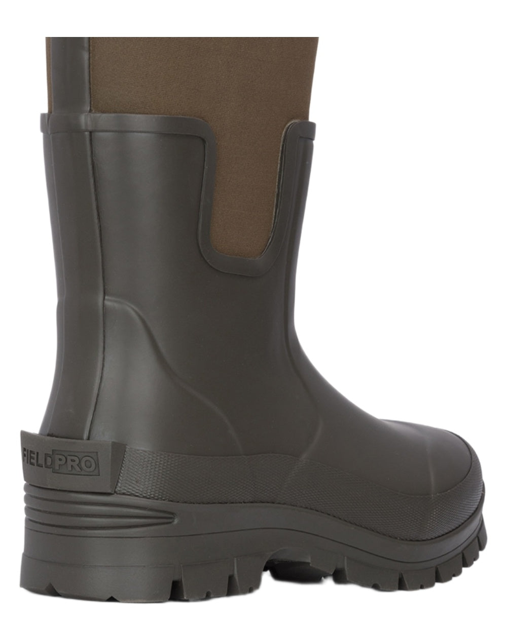 Bark Olive Coloured Hoggs of Fife Newport Neoprene 5mm Wellingtons on White Background
