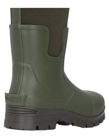 Field Green Coloured Hoggs of Fife Newport Neoprene 5mm Wellingtons on White Background
