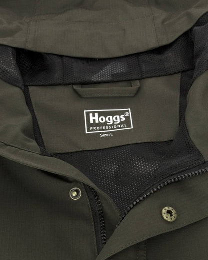 Green coloured Hoggs of Fife Green King II Waterproof Smock on white background 