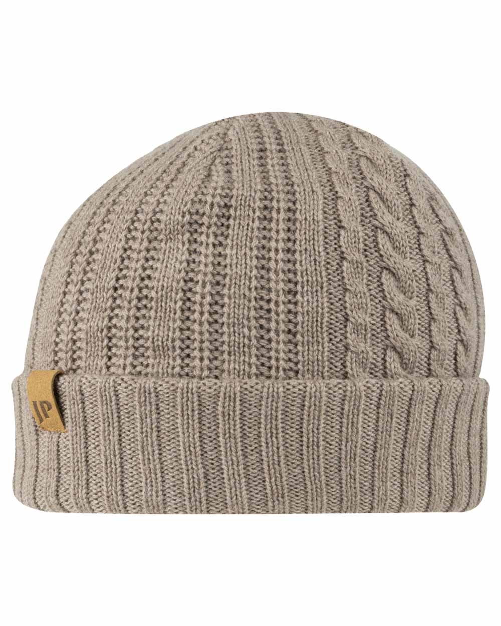 Barley coloured Jack Pyke Merino Wool Beanie on White Background 