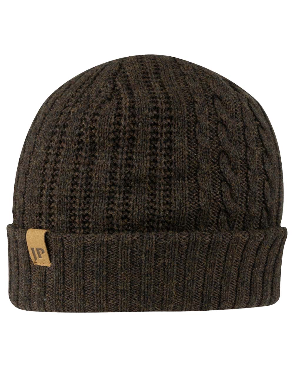 Brown coloured Jack Pyke Merino Wool Beanie on White Background 