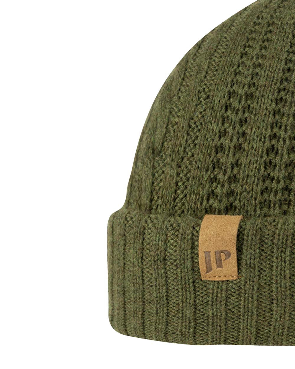 Green coloured Jack Pyke Merino Wool Beanie on White Background 