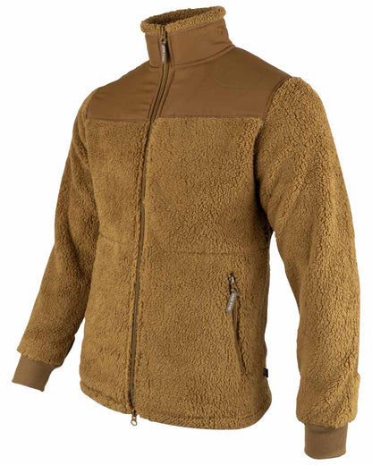 Camel coloured Jack Pyke Sherpa Fleece Jacket Gen 2 on white background 