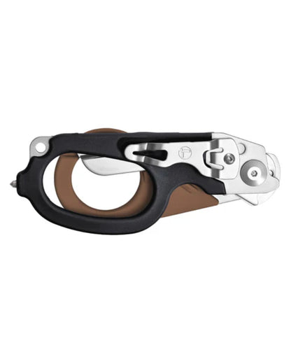 Coyote Coloured Leatherman Raptor Emergency Foldable Medical Shears On A White Background 