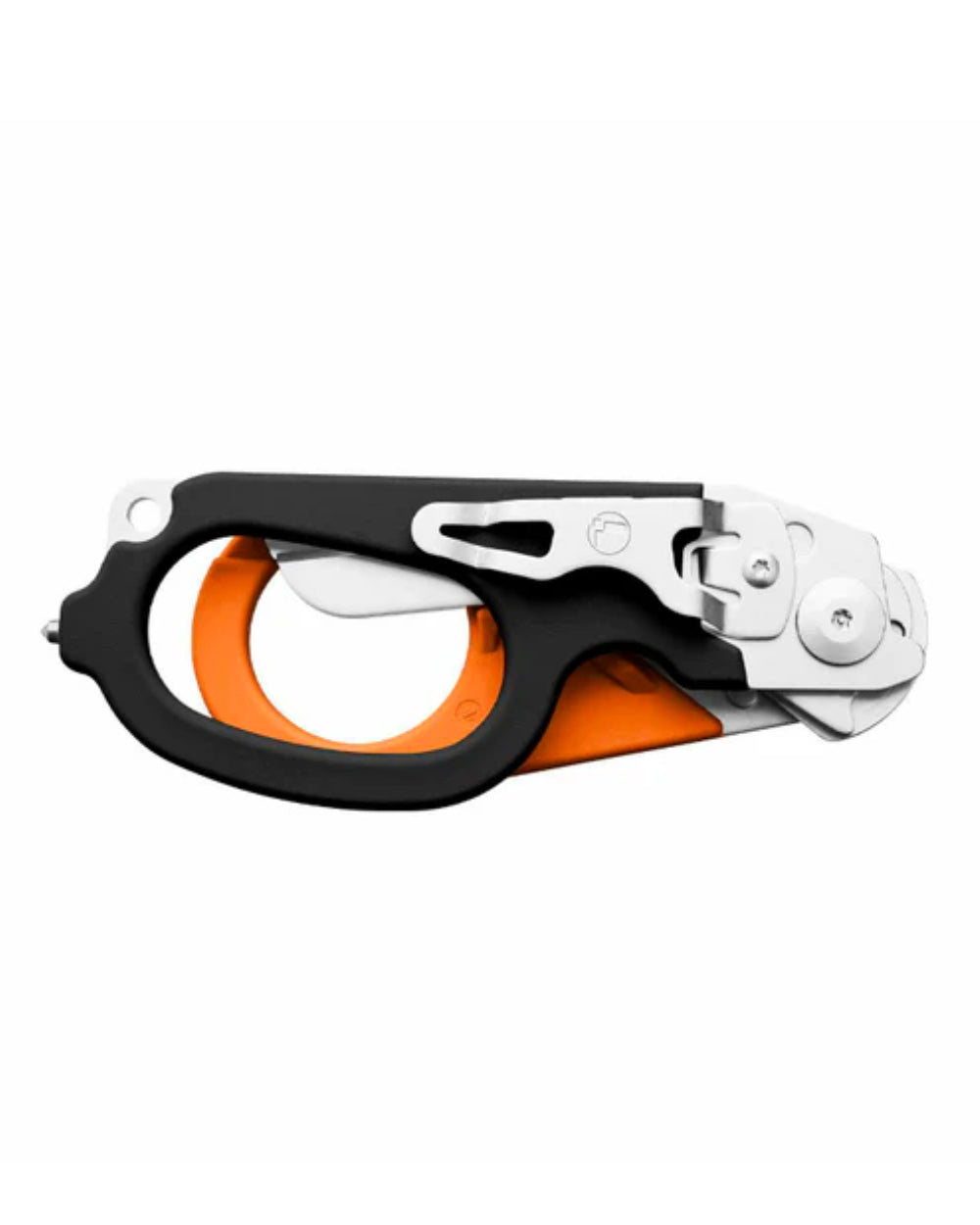 Orange Coloured Leatherman Raptor Emergency Foldable Medical Shears On A White Background 