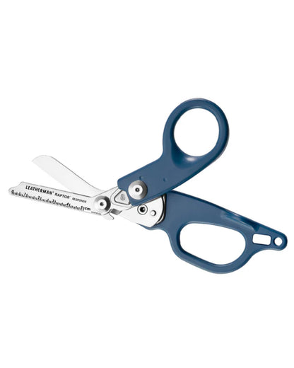 Navy Coloured Leatherman Raptor Response Emergency Multi-Tool On A White Background 