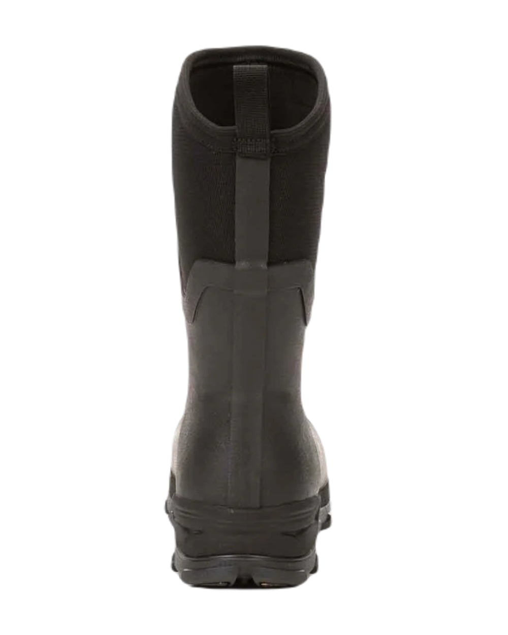 Black Coloured Muck Boots Arctic Ice Mid Wellingtons On A White Background 