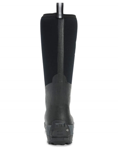 Black Coloured Muck Boots Arctic Sport Tall Wellingtons On A White Background 