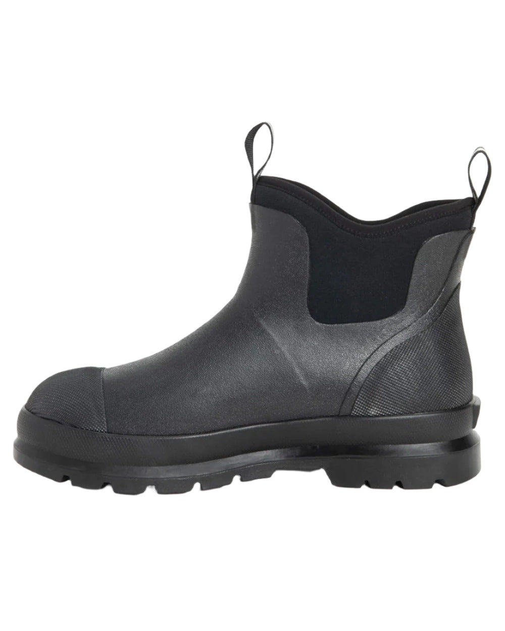 Black Coloured Muck Boots Chore Classic Chelsea Boots On A White Background