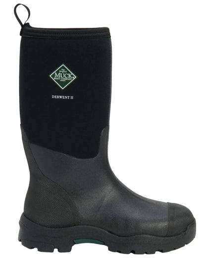 Black Coloured Muck Boots Derwent II Wellingtons On A White Background 