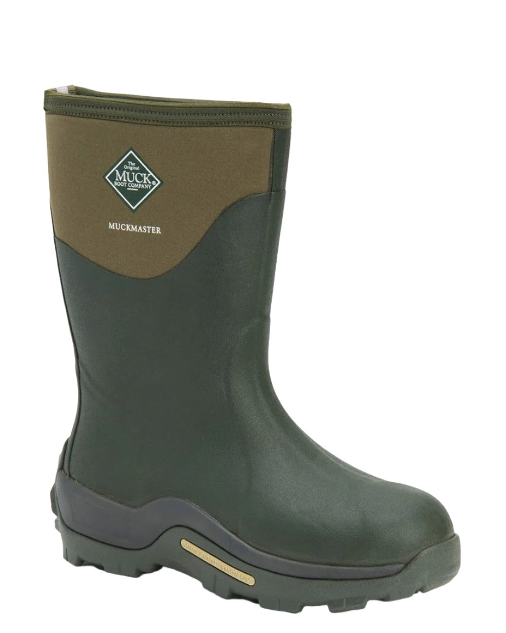 Moss Coloured Muck Boots Muckmaster Mid Wellingtons On A White Background