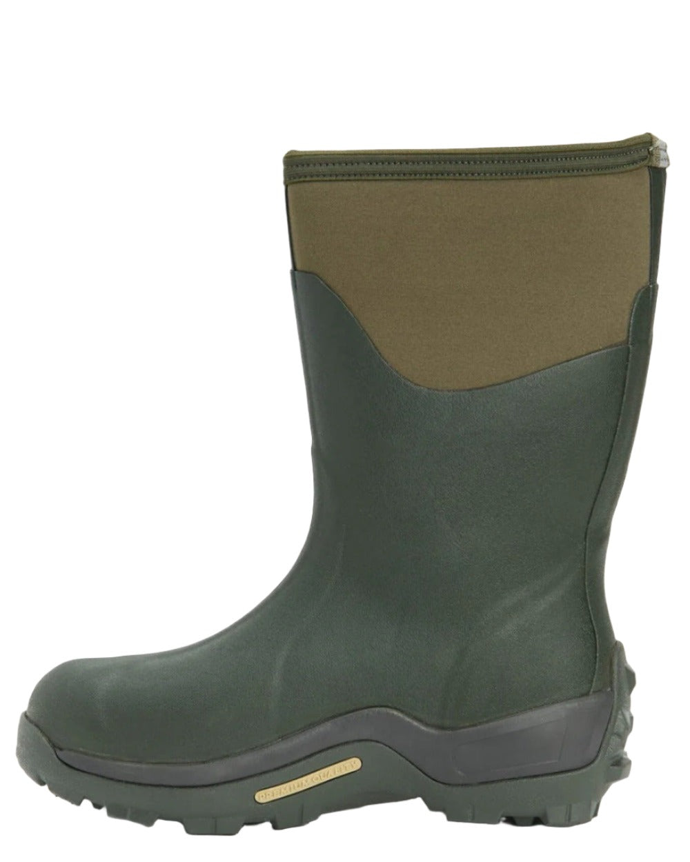 Moss Coloured Muck Boots Muckmaster Mid Wellingtons On A White Background