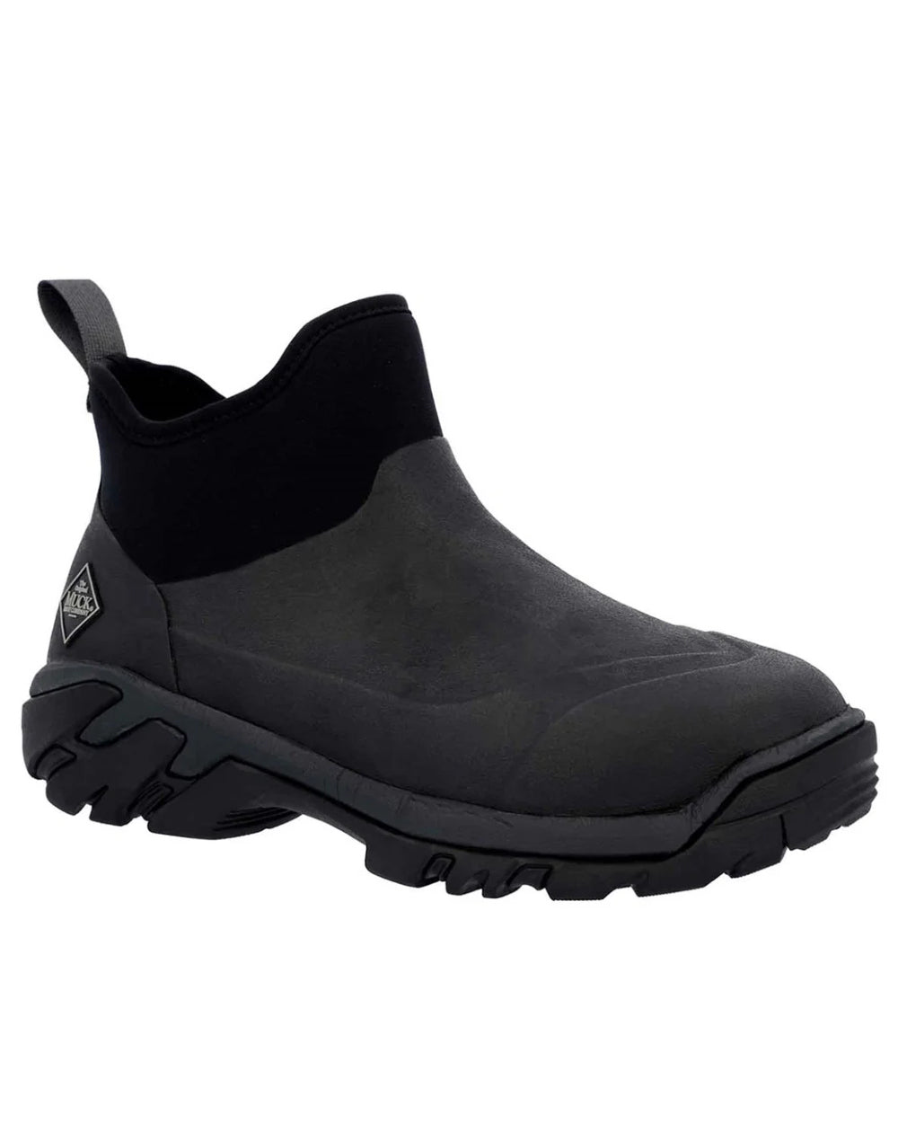 Black Coloured Muck Boots Mens Woody Sport Ankle Boots On A White Background 