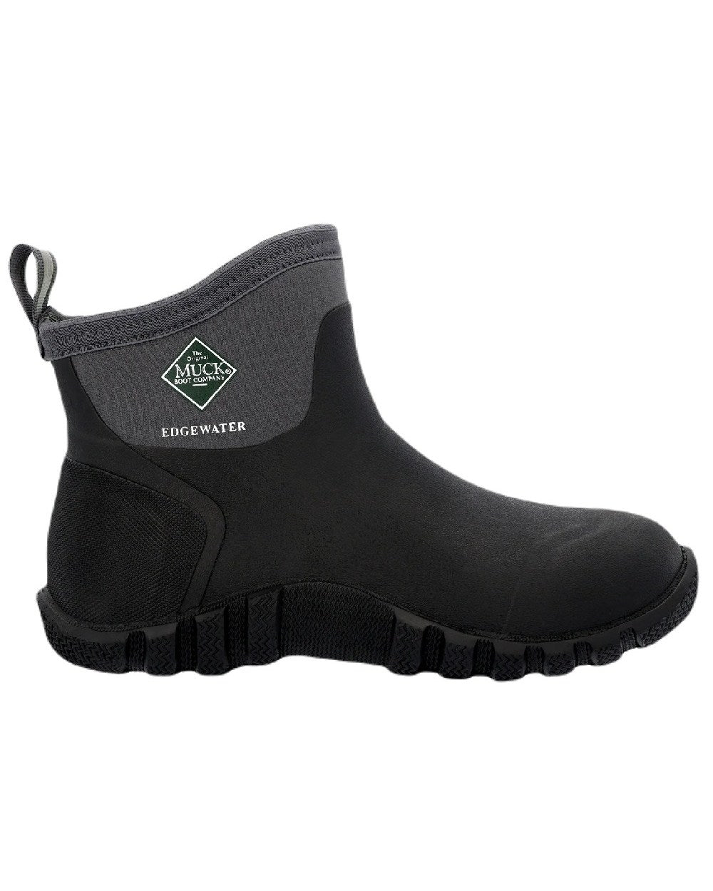 Black Coloured Muck Boots Edgewater Classic Ankle Boots On A White Background