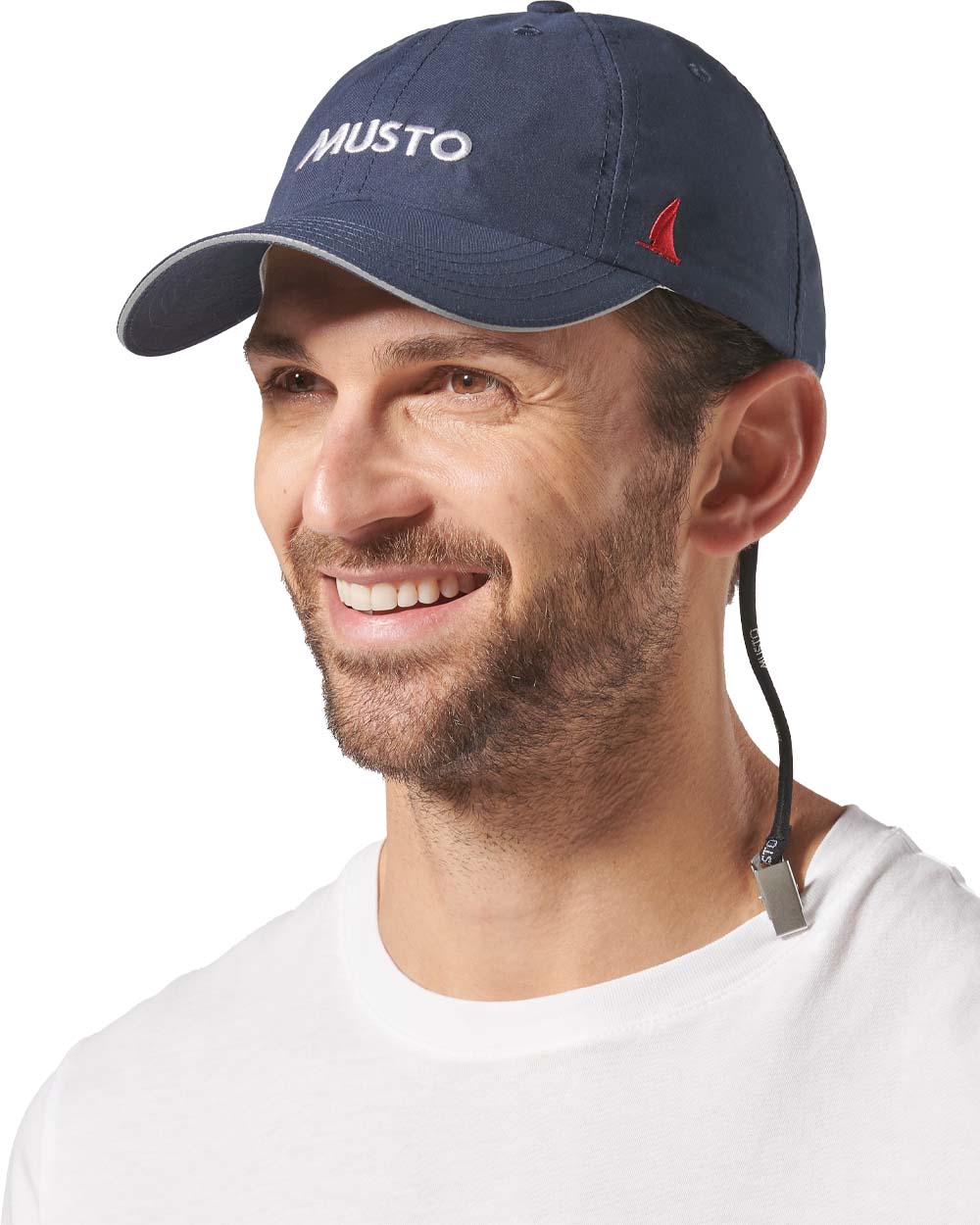 True Navy coloured Musto Essential Fast Dry Crew Cap on White background 