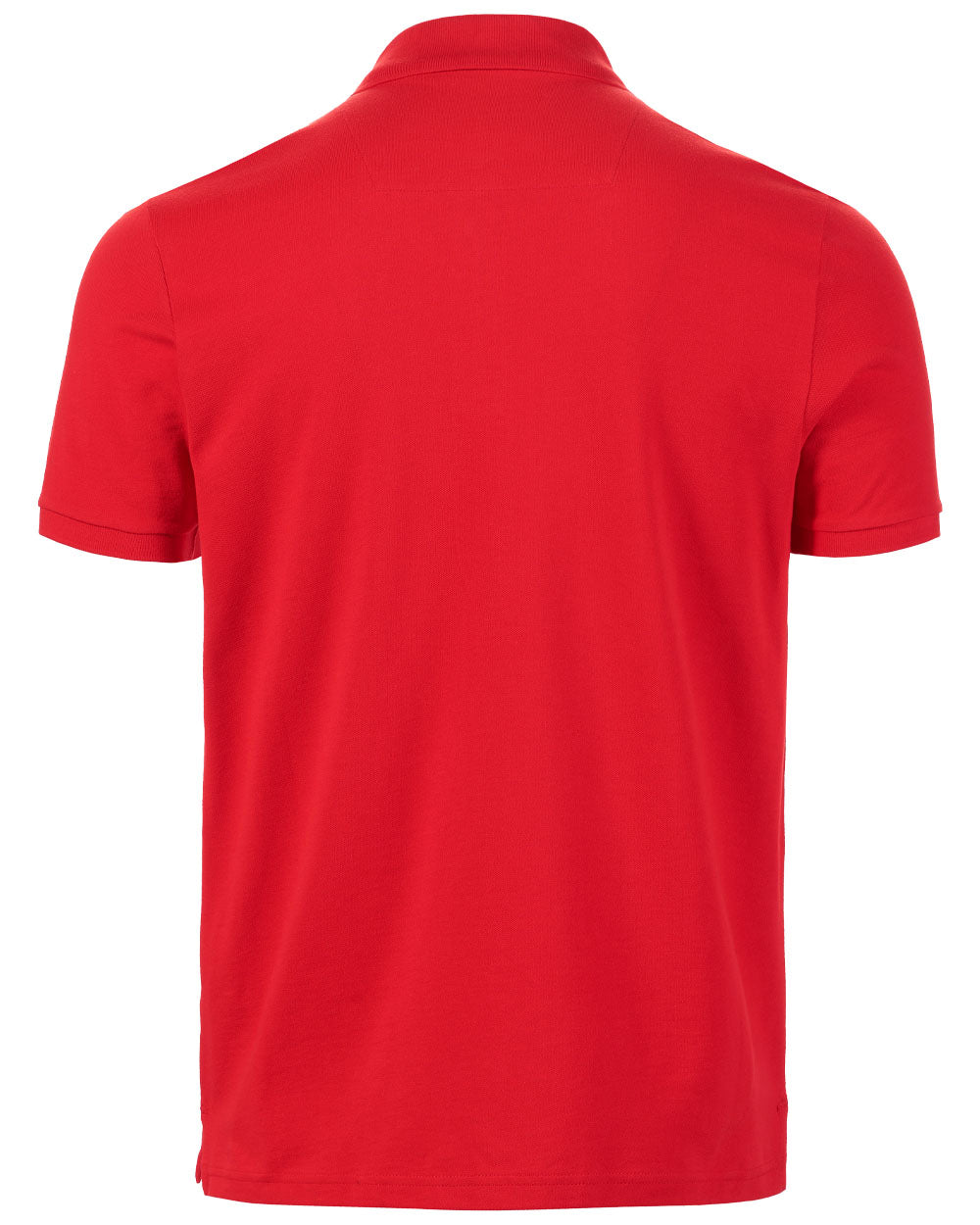 True Red coloured Musto Essential Pique Polo Shirt on White background 