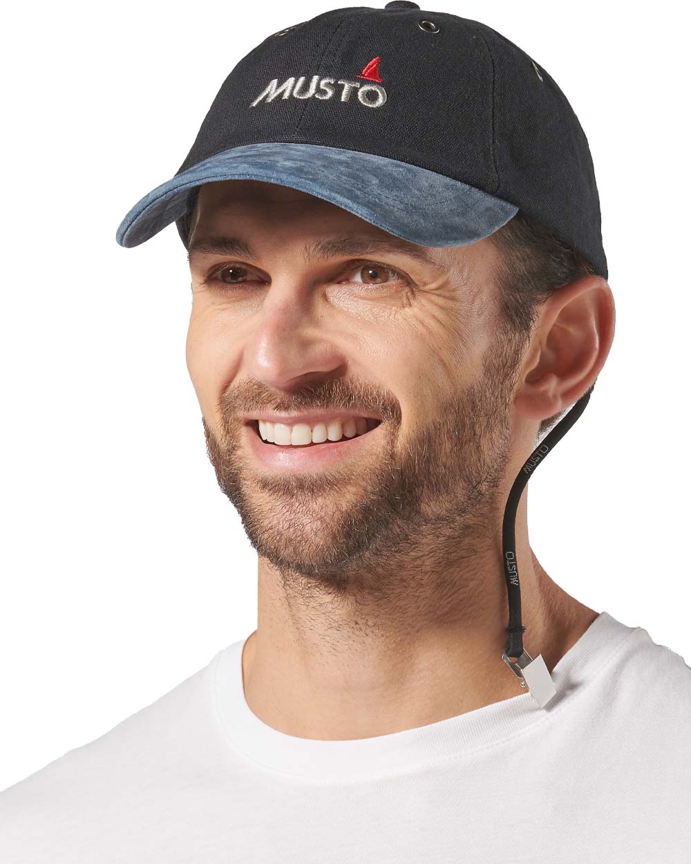 Black coloured Musto Evolution Original Crew Cap on White background 