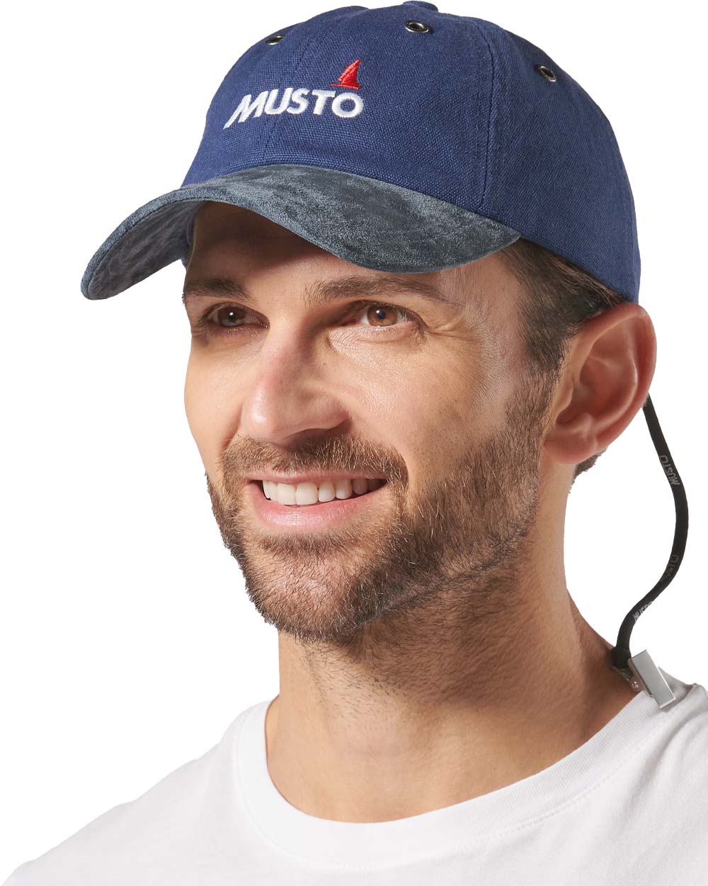 Dark Cobalt coloured Musto Evolution Original Crew Cap on White background 