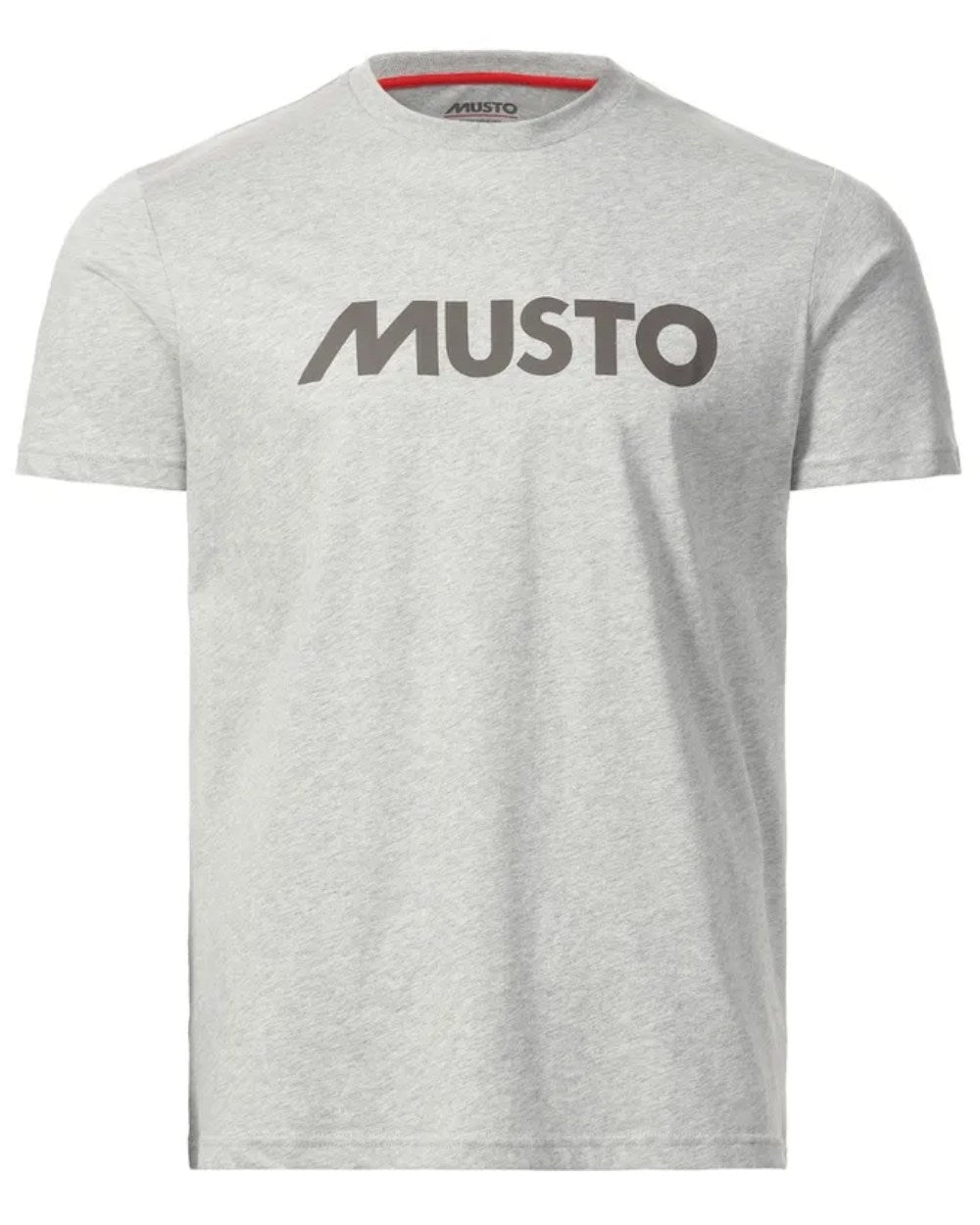 Grey Melange Coloured Musto Logo Tee On A White Background 