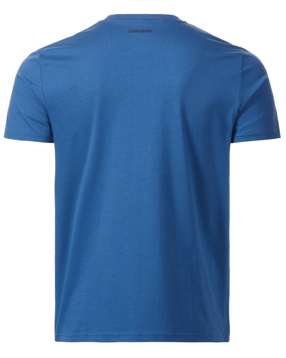 Marine Blue Coloured Musto Logo Tee On A White Background 