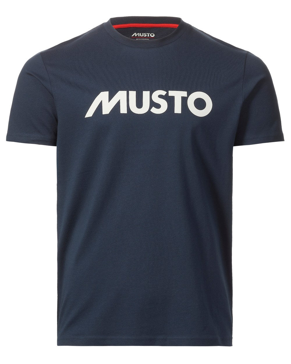 Navy Coloured Musto Logo Tee On A White Background