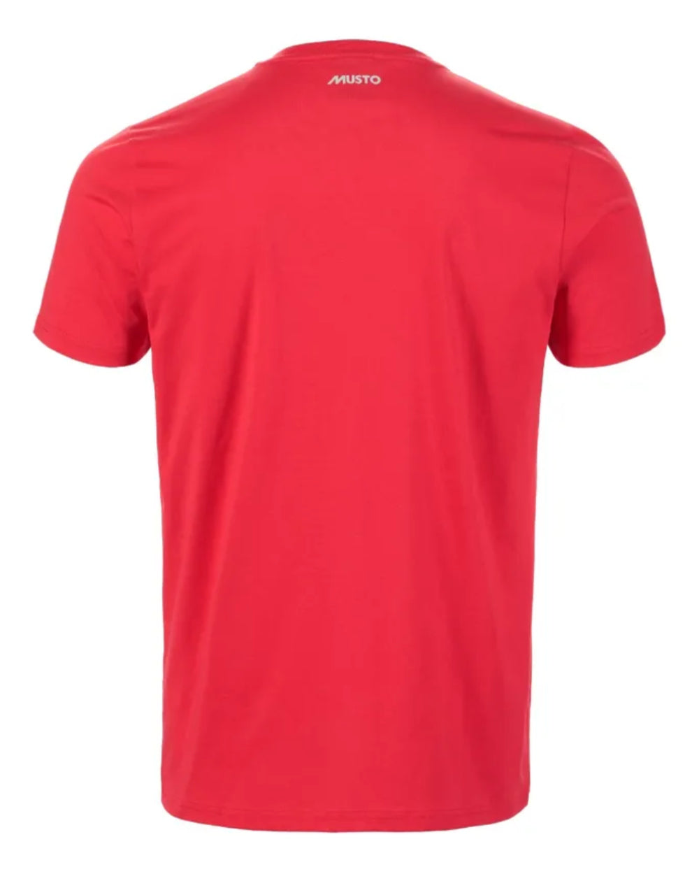 True Red Coloured Musto Logo Tee On A White Background 