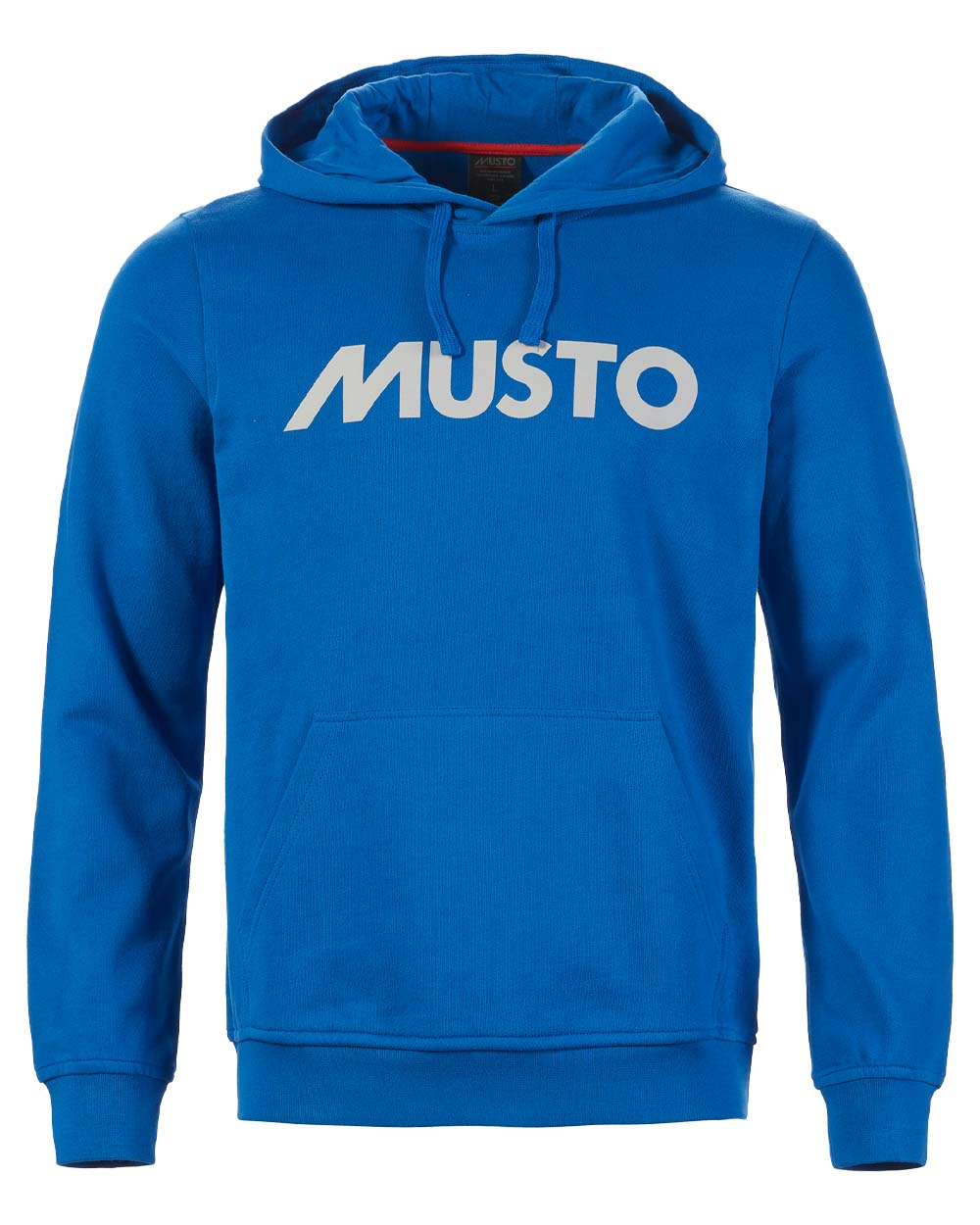 Aruba Blue coloured Musto Mens Logo Hoodie on White background 
