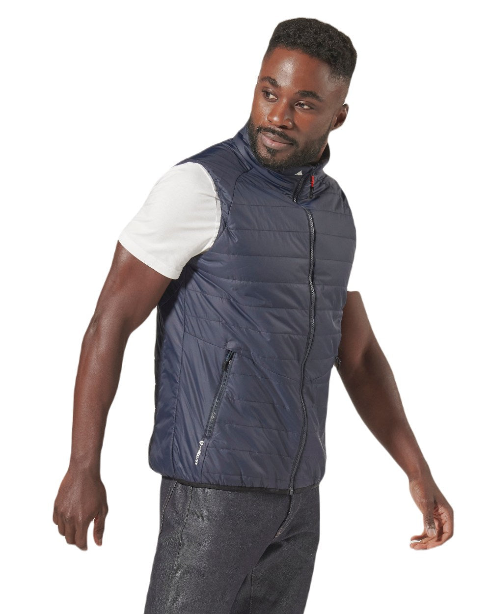 Navy Coloured Musto Mens Primaloft Vest On A White Background 