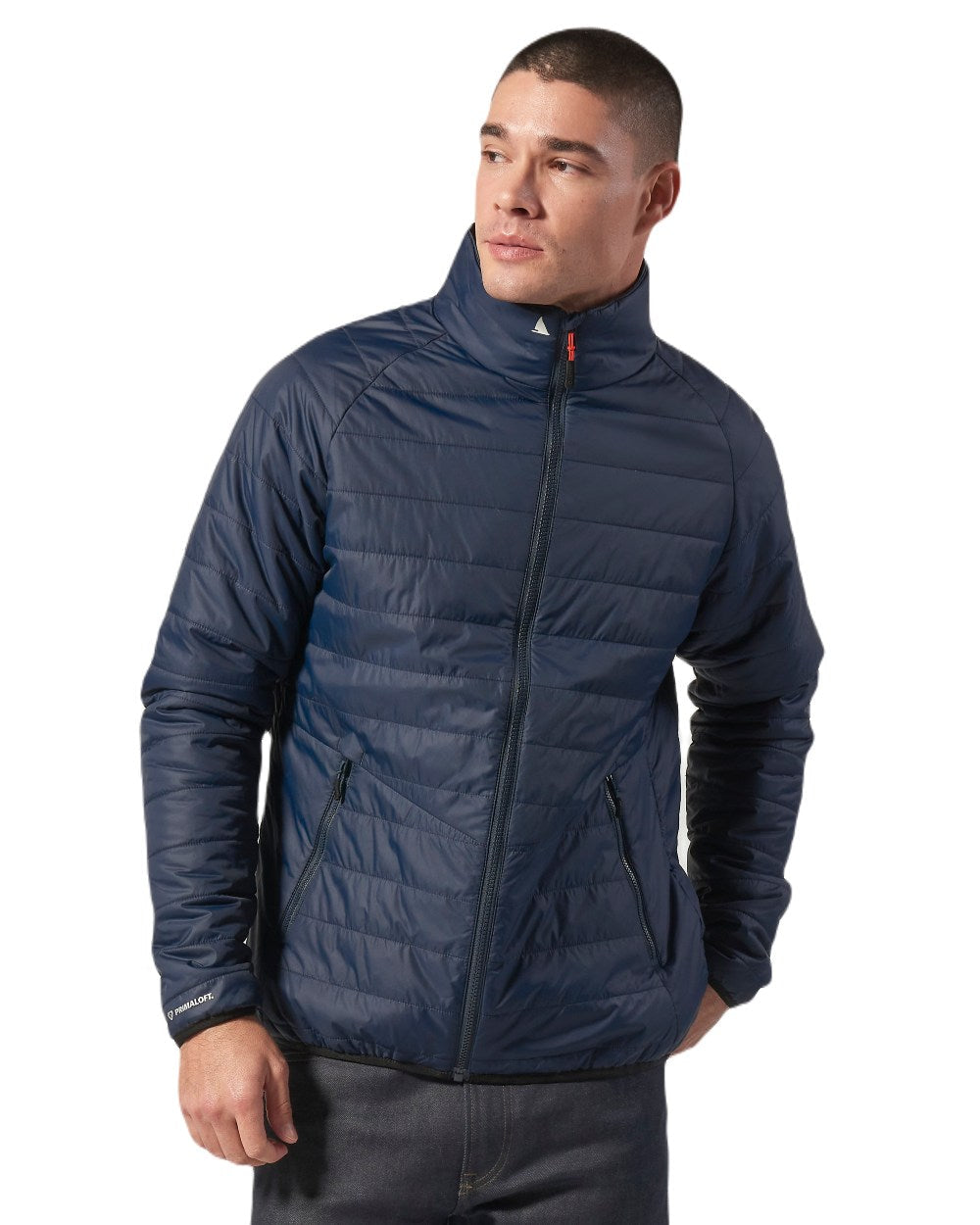 Navy Coloured Musto Mens Primaloft Jacket On A White Background 