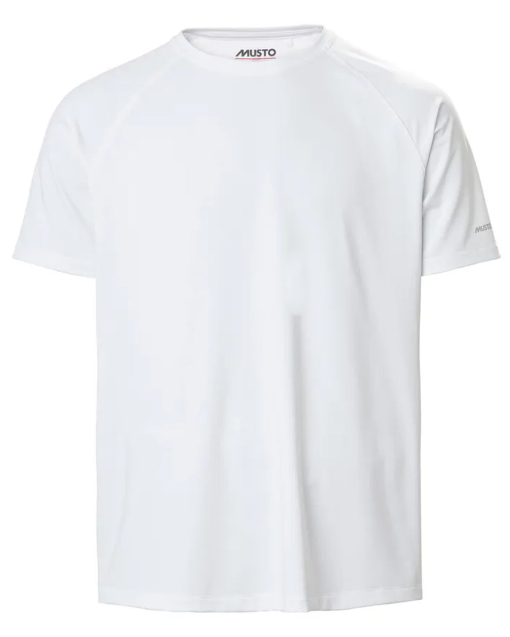 White Coloured Musto Mens Sunblock Short Sleeve T-Shirt On A White Background