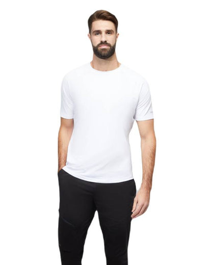 White Coloured Musto Mens Sunblock Short Sleeve T-Shirt On A White Background 