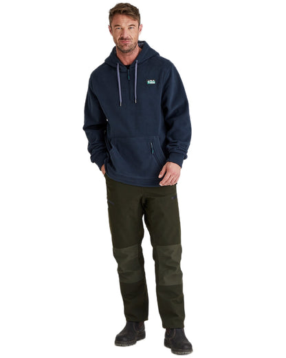 Navy Coloured Ridgeline Ballistic Hoodie On A White Background 