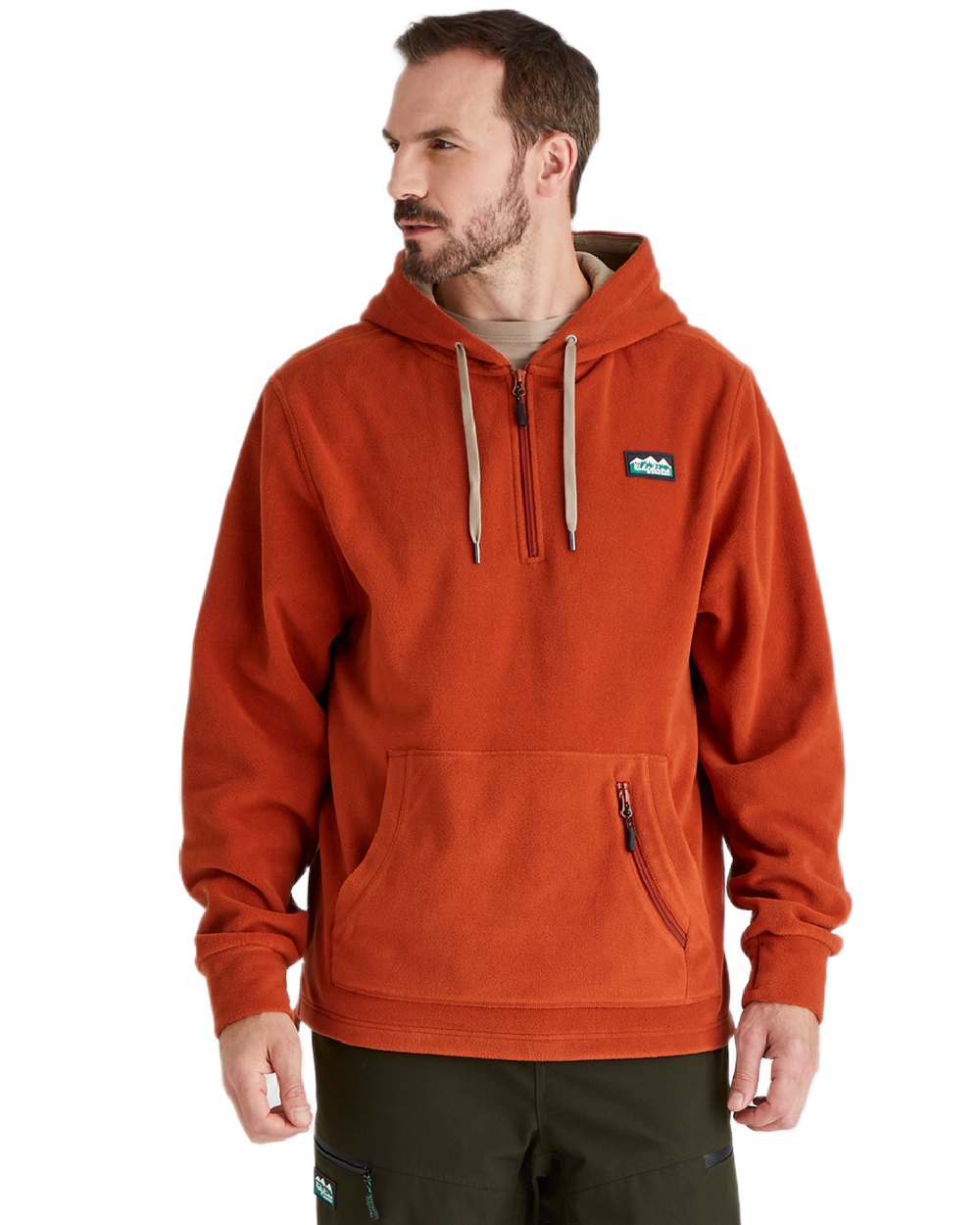 Russet Coloured Ridgeline Ballistic Hoodie On A White Background 