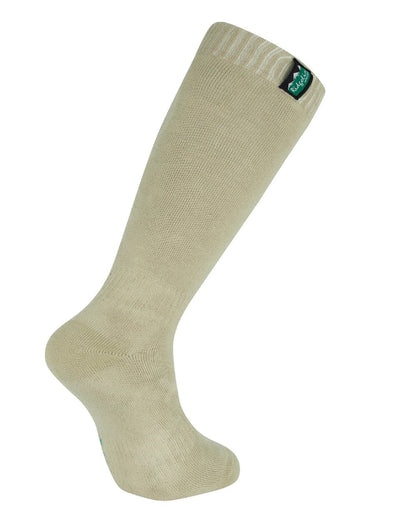 Olive Multi Coloured Ridgeline Cotton Work Socks Full Length On A White Background 