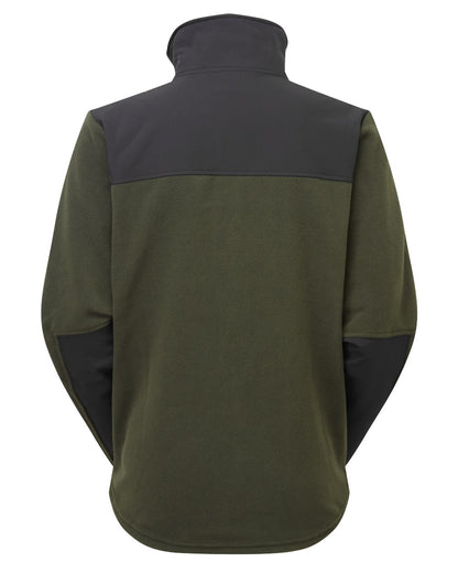 Olive Coloured Ridgeline Hybrid Fleece Jacket On A White Background 