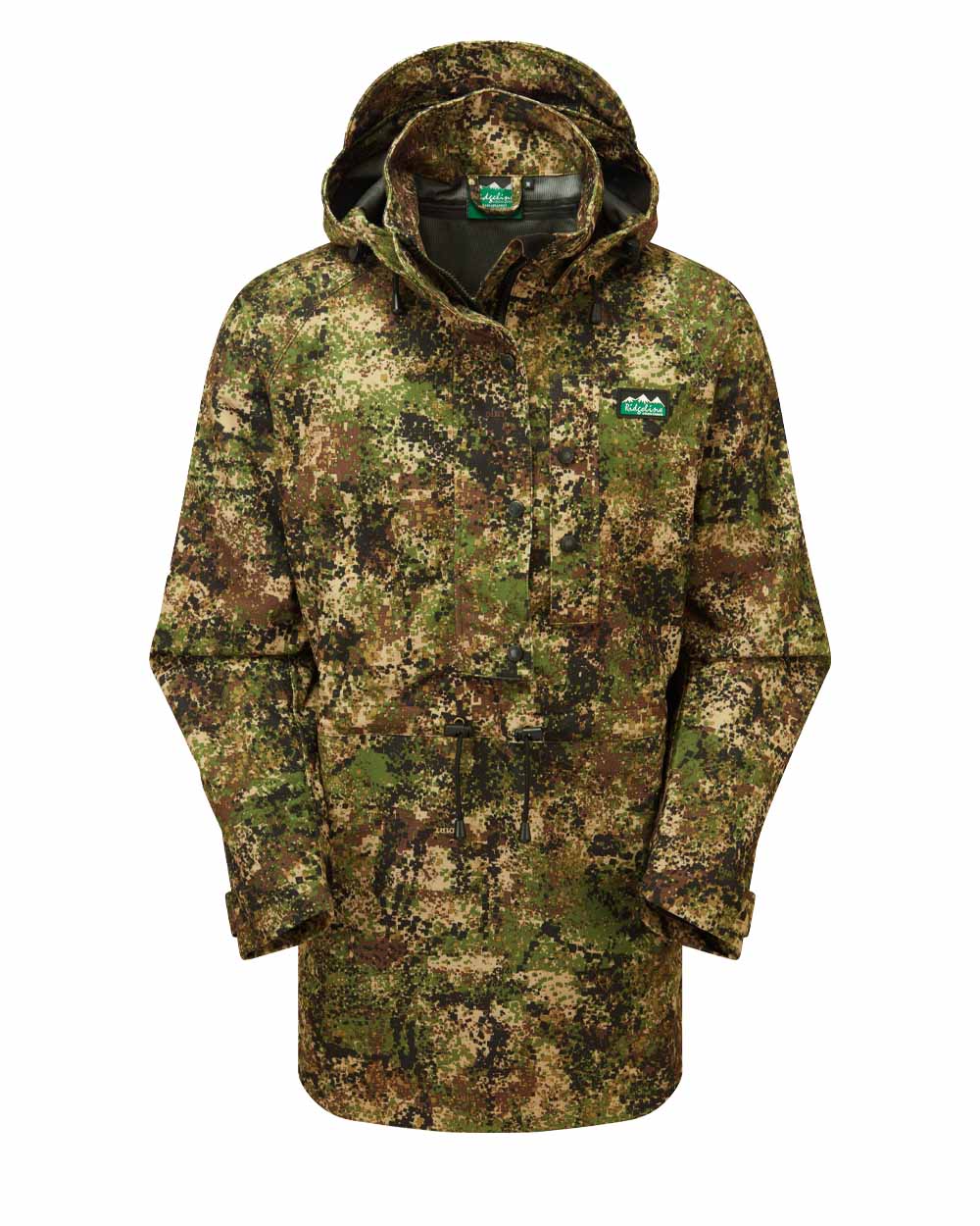 Dirt Camo coloured Ridgeline Monsoon Classic Waterproof Smock on White background 