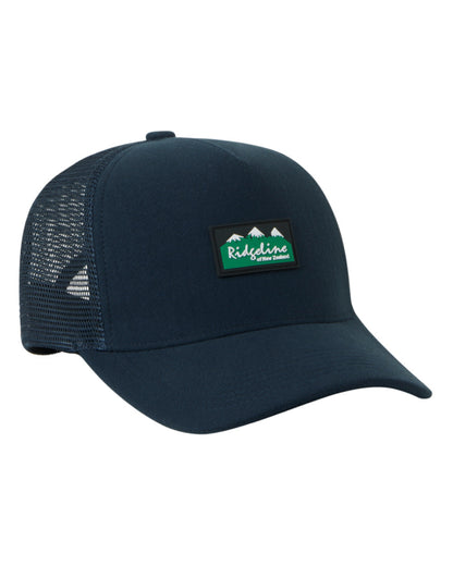 Navy Coloured Ridgeline Monsoon Trucker Cap on white background  