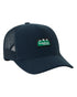 Navy Coloured Ridgeline Monsoon Trucker Cap on white background  