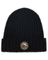 Navy Coloured Ridgeline Original Knitted Beanie on white background 