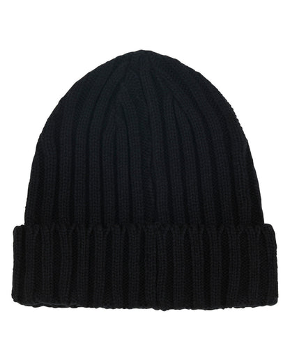 Navy Coloured Ridgeline Original Knitted Beanie on white background 