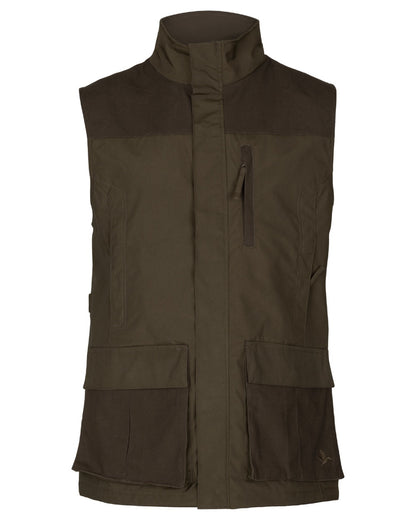 Pine Green Coloured Seeland Arden Waistcoat On A White Background