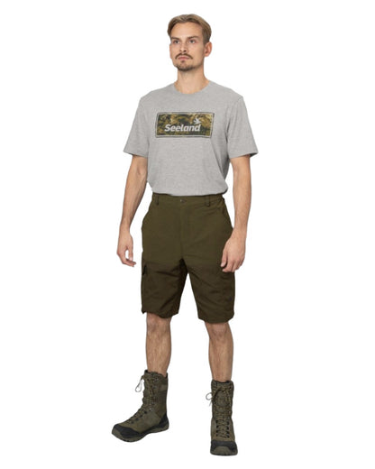 Light Pine Grizzly Brown Coloured Seeland Elm Shorts On A White Background